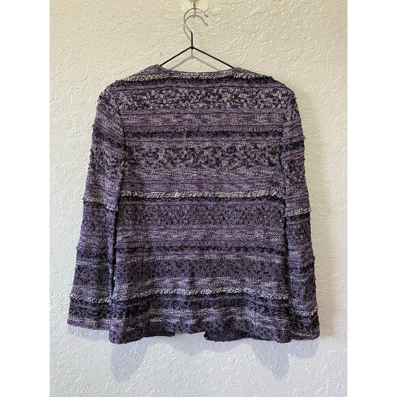 St. John Couture Women's Purple Jacket Cardigan Size 2 Classic Glam Old Money - Picture 7 of 8